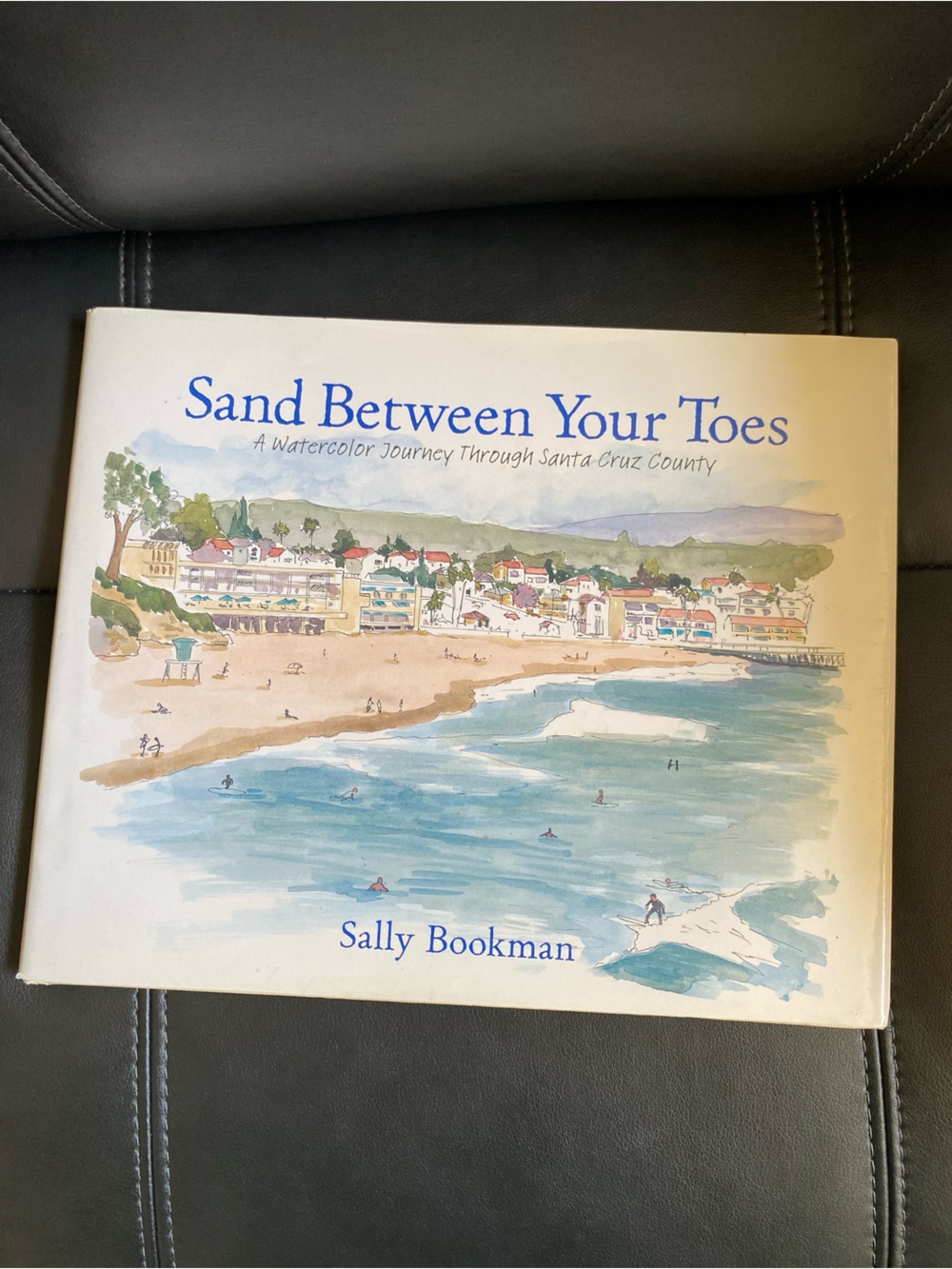 'Sand Between Your Toes' Beach Art Hardcover - Blue and Cream